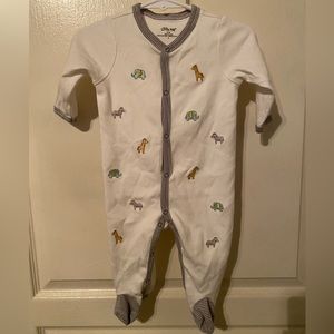 Safari Schiffli Embroidered Footie & Hat Set